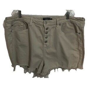 torrid shorts size 22 Beige Cut Offs Button Fly 5 Pocket Jean Minimalist Plus